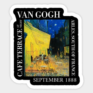 Cafe terrace at night - Van Gogh - Framed by title Sticker